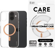 PanzerGlass CARE cover Apple iPhone 16 Plus MagSafe Combat clear/peach + warranty against yellowing - Phone Cover