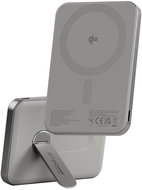 PanzerGlass Empower bezdrátová Qi2 powerbanka 5000 mAh, MagSafe, s otočným 360° stojánkem, šedá - Powerbanka