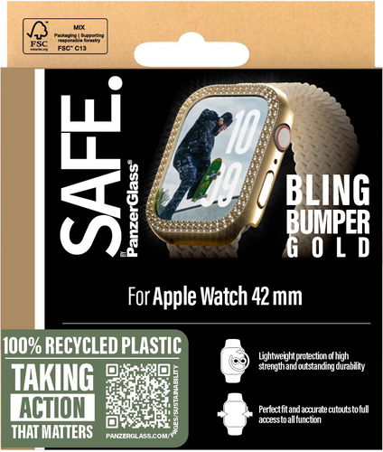 PanzerGlass SAFE Apple Watch 10 42mm bumper třpytivě zlatý rámeček - Ochranný kryt na hodinky - Hlavní obrázek