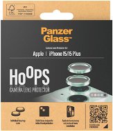 Ochranné sklo na objektív PanzerGlass HoOps Apple iPhone 15/15 Plus – krúžky na šošovky fotoaparátu – zelený hliník - Ochranné sklo na objektiv