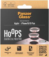 Objektiv-Schutzglas PanzerGlass HoOps Apple iPhone 15/15 Plus - Kamera-Linsenringe - rosa Aluminium - Ochranné sklo na objektiv