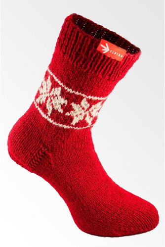 Socks from grandma Red hand knitted size. XL - Charity - Main image
