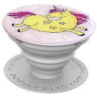 PopSockets Original PopGrip Glitter Jumping Unicorn Yellow - Tartó