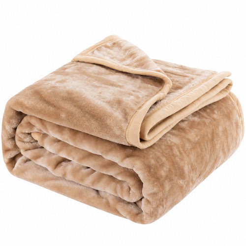 Posteloholici 1265766 Hřejivá deka Yasemin 200 × 220 cm, světle hnědá - Blanket - Main image