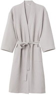 Posteloholici Vizzy cotton waffle-weave dressing gown, size L, grey - Bathrobe