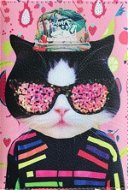 Růžový obal na cestovní pas s kočkou - Pouzdro na doklady
