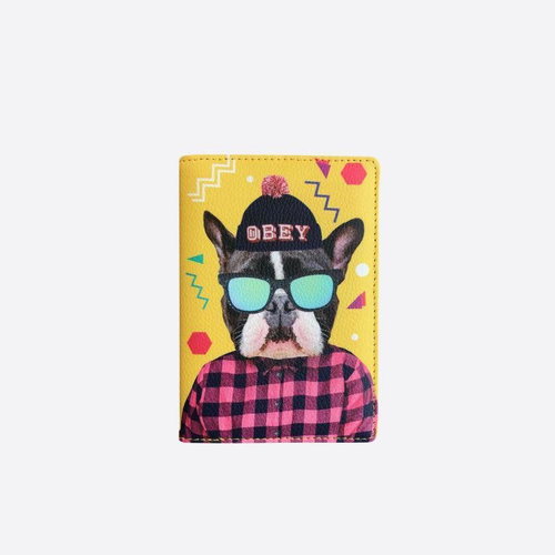 Yellow passport cover with dog - Document Holder - Main image