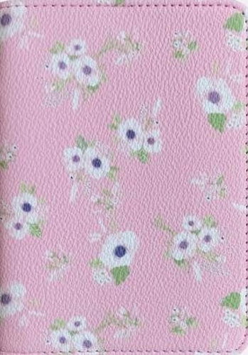 Pink passport cover with flowers - Document Holder - Main image