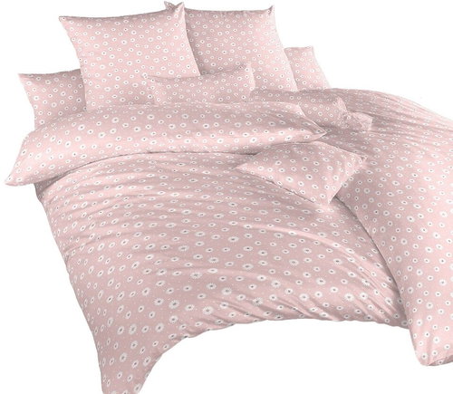 Dadka crepe Agnes white on powder 140 × 200, 70 × 90 cm - Bed Linen - Main image