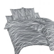 Dadka crepe Waves white on dark grey 140 × 200, 70 × 90 cm - Bed Linen