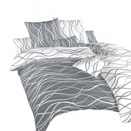 Dadka crepe Waves white/dark grey DUO 140 × 200, 70 × 90 cm - Bed Linen