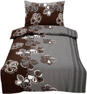 Kaptan krepové povlečení Senie hnědý květ 140 x 200 cm - Bed Linen