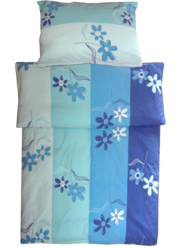 4sleep Flannel bedding 140 × 200 70 × 90 cm - Flowers blue - Bed Linen - Main image