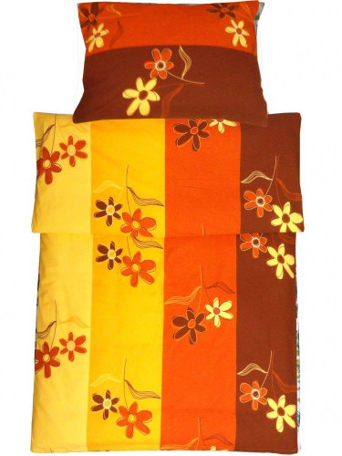 4sleep Flannel bedding 140 × 200 70 × 90 cm - Flowers brown - Bed Linen - Main image