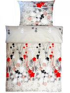 4sleep Cotton bedding 140 × 200 70 × 90 cm - 1376 grey trio flowers - Bed Linen