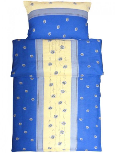 4sleep Crepe linen 140 × 200 70 × 90 cm - 509 blue daisy - Bed Linen - Main image