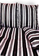 4sleep Bed linen satin - 140 × 200 + 70 × 90 cm - Tobi 202 colour: black/white - Bed Linen