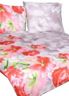 4sleep Linen Prestige collection satin - 140 × 200 + 70 × 90 cm - Rose/grey No. 1019 - Bed Linen