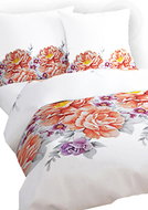 4sleep Linen satin - 140 × 200 + 70 × 90 cm - 334 Flowers - Bed Linen