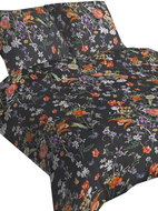 4sleep Linen satin - 140 × 200 + 70 × 90 cm - 416-4 flowers grey - Bed Linen