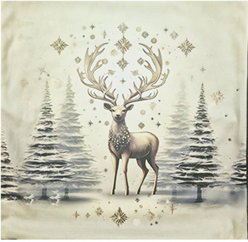 4sleep Christmas Pillowcase 40 × 40 zipped velour - Danek brown - Pillowcase - Main image