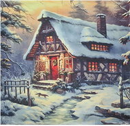 4sleep Christmas Pillowcase 40 × 40 zipped velour - Little House red - Pillowcase