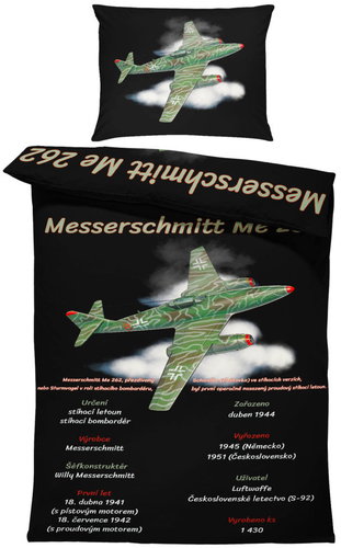 IMPAR Bed linen Messerschmitt Me 262, 140 × 200 cm + 90 ×70 cm - Bed Linen - Main image