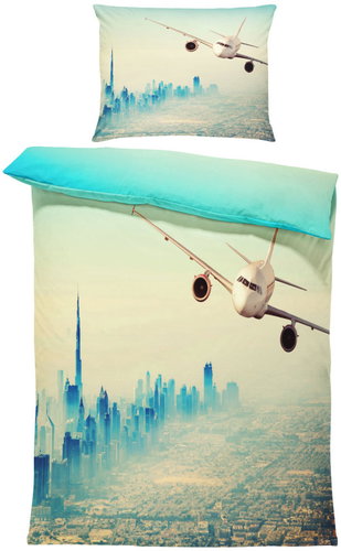 IMPAR Bed linen Airplane over Dubai, 140 × 200 cm + 90 ×70 cm - Bed Linen - Main image