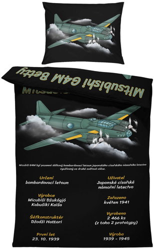 IMPAR Linen Mitsubishi G4M Betty, 140 × 200 cm + 90 ×70 cm - Bed Linen - Main image