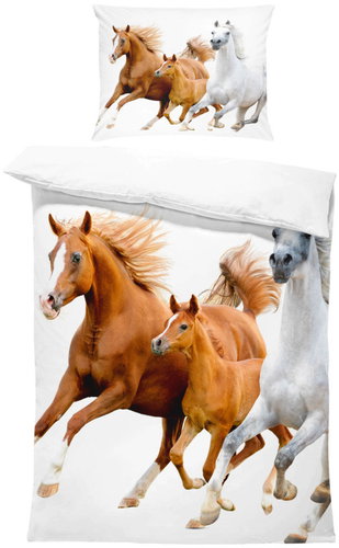 IMPAR Bed linen Horse family, 140 × 200 cm + 90 ×70 cm - Bed Linen - Main image
