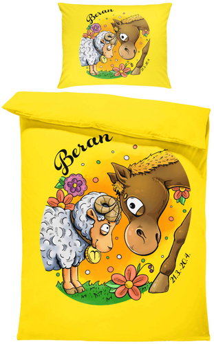 IMPAR Bed linen Horse signs, ram, 140 × 200 cm + 90 ×70 cm - Bed Linen - Main image