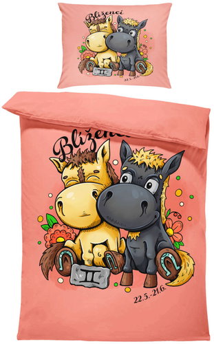 IMPAR Bed linen Horse signs, Gemini, 140 × 200 cm + 90 ×70 cm - Bed Linen - Main image
