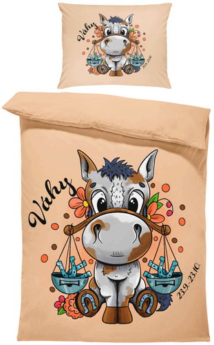 IMPAR Bed linen Horse signs, scales, 140 × 200 cm + 90 ×70 cm - Bed Linen - Main image