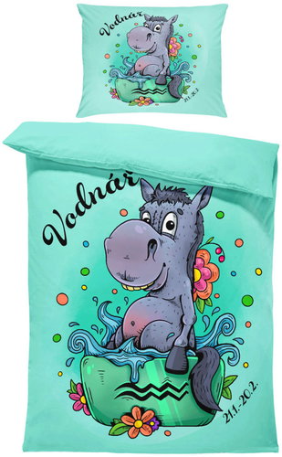 IMPAR Bed linen Horse signs, Aquarius, 140 × 200 cm + 90 ×70 cm - Bed Linen - Main image