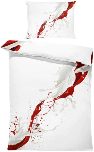 IMPAR Bed linen Red and white abstraction, 140 × 200 cm + 90 ×70 cm - Bed Linen - Main image