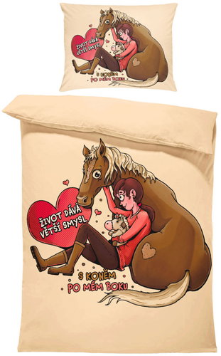 IMPAR Bedding Life makes sense with a horse, 140 × 200 cm + 90 ×70 cm - Bed Linen - Main image