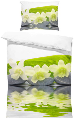 IMPAR Bed linen White flowers on stones, 140 × 200 cm + 90 ×70 cm - Bed Linen - Main image