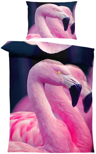 IMPAR Linen Flamingo, 140 × 200 cm + 90 ×70 cm - Bed Linen - Main image