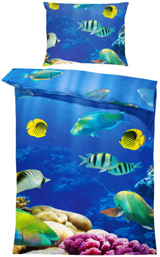 IMPAR Bed linen Sea fish, 140 × 200 cm + 90 ×70 cm - Bed Linen - Main image