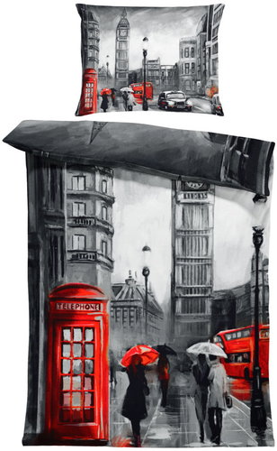 IMPAR Bed linen London art, 140 × 200 cm + 90 ×70 cm - Bed Linen - Main image