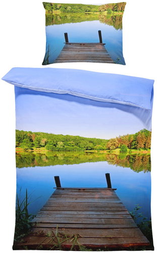 IMPAR Bed linen Forest with lake, 140 × 200 cm + 90 ×70 cm - Bed Linen - Main image