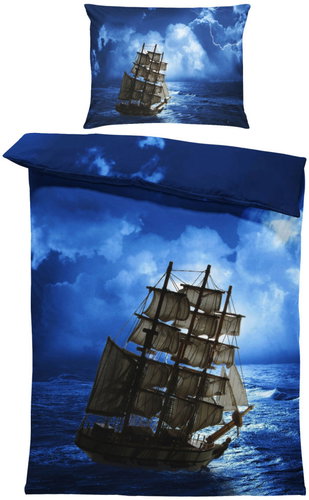 IMPAR Bed linen Ship in the night, 140 × 200 cm + 90 ×70 cm - Bed Linen - Main image