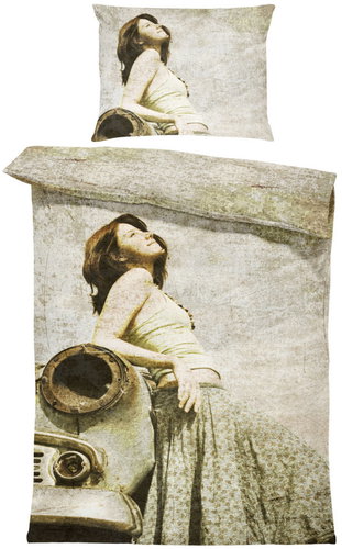IMPAR Bedding Woman at the car, 140 × 200 cm + 90 ×70 cm - Bed Linen - Main image