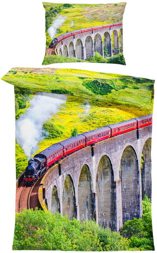 IMPAR Bedding Locomotive on the bridge, 140 × 200 cm + 90 ×70 cm - Bed Linen - Main image
