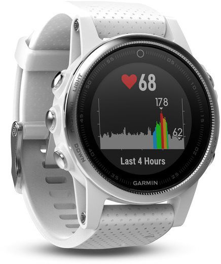 Garmin Fenix 5S Silver Optic White Band Smart Watch Alza.cz