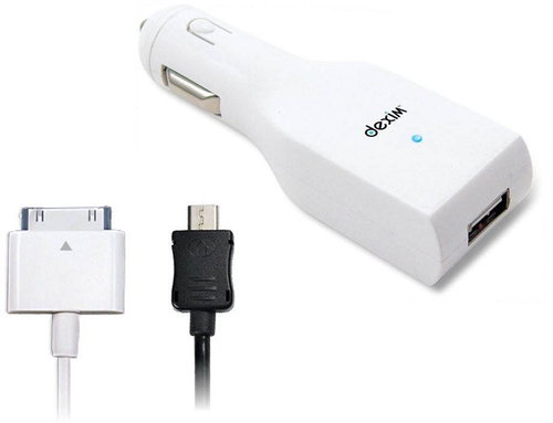 DEXIM USB Car Charger Kit white - Car Charger - Main image