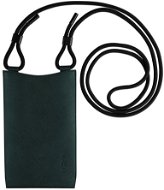 FIXED Verona s čiernou šnúrkou pre mobilné telefóny do 7" tmavo zelené - Puzdro na mobil