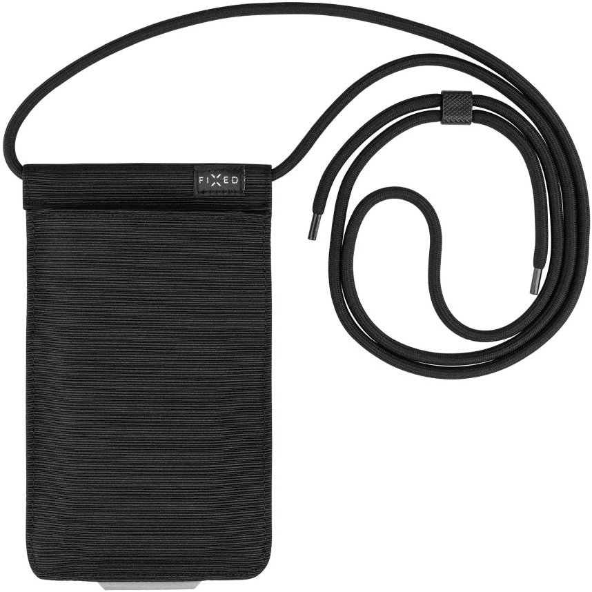 FIXED Camino Sling 7" fekete telefontok nyakzsinórral