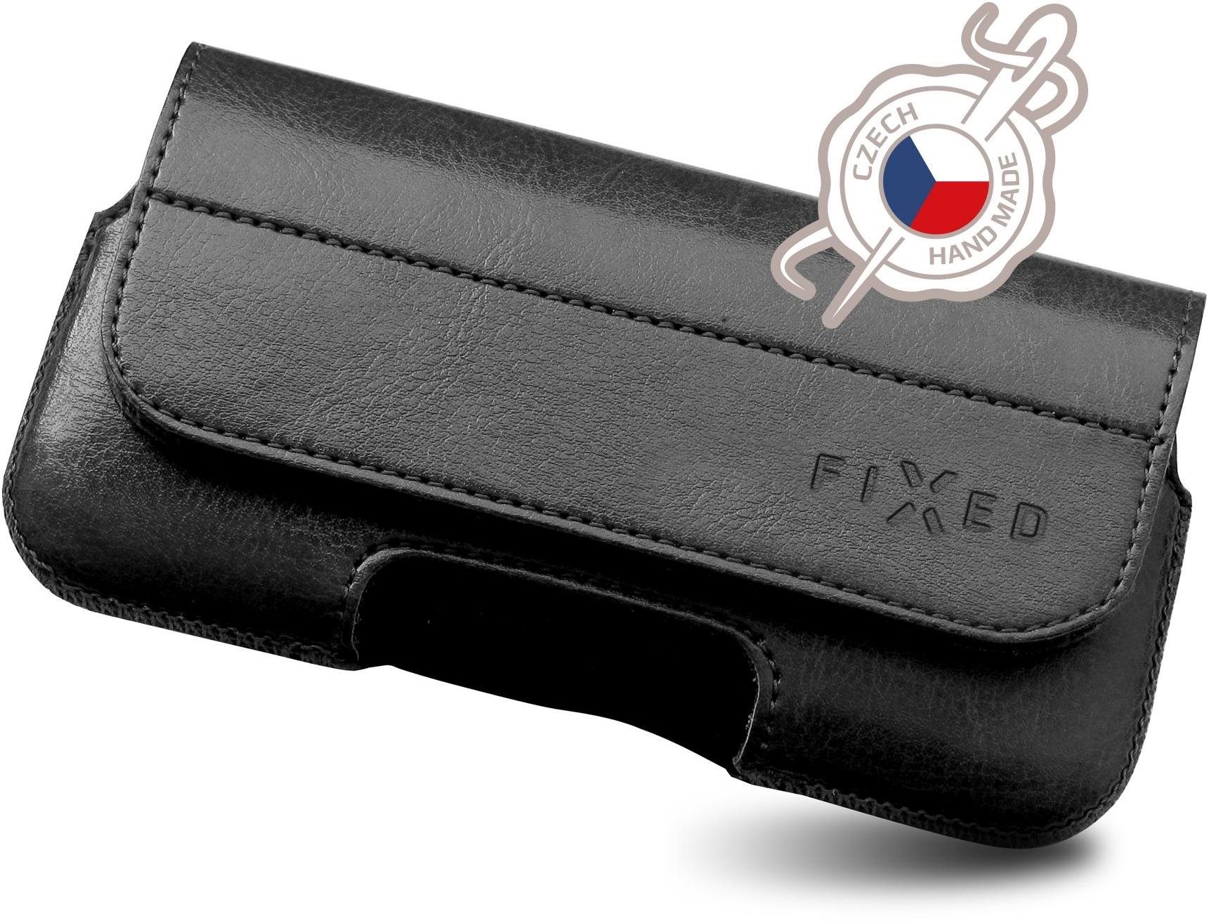 FIXED Sarif 6XL+ fekete PU bőr övre csatolható tok