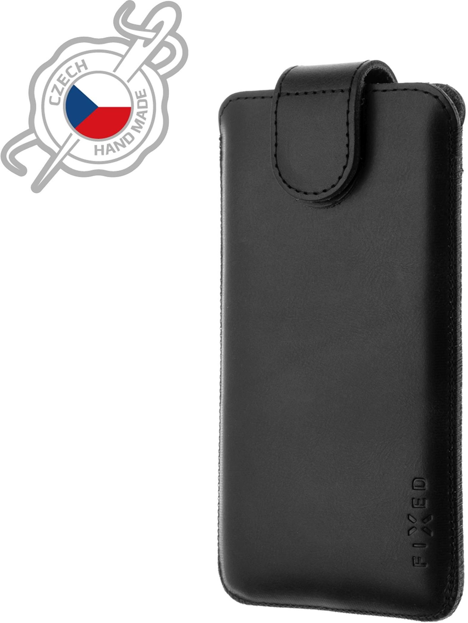 FIXED Posh 6XL fekete valódi marhabőr tok